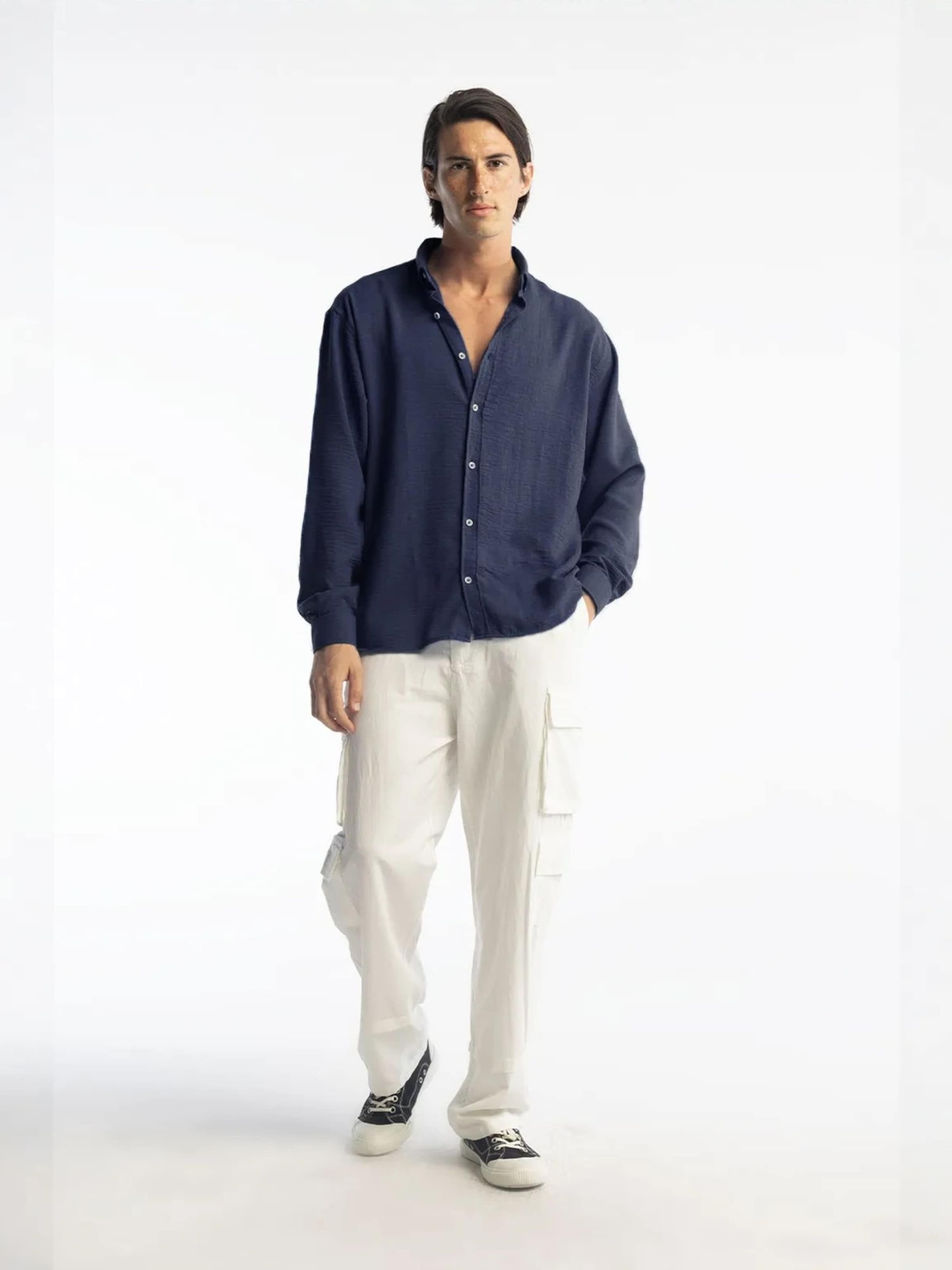 Giesto Comfort fit Overhemd in Blauw