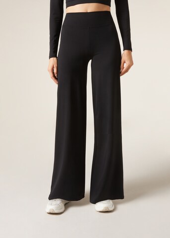 CALZEDONIA Wide leg Leggings 'FIRST CLASS' in Black: front