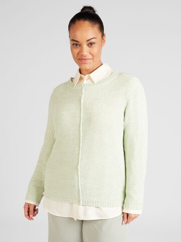 ONLY Carmakoma Sweater 'NEW FOXY' in Green: front