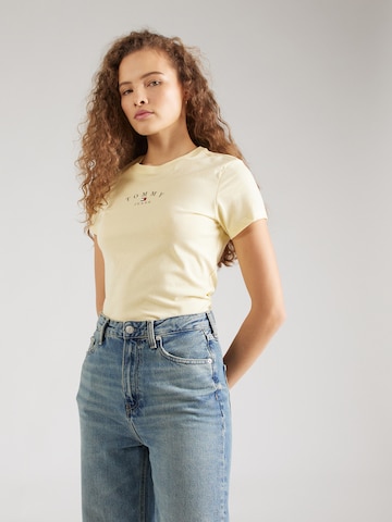 Tommy Jeans T-shirt 'Essential' i gul: framsida