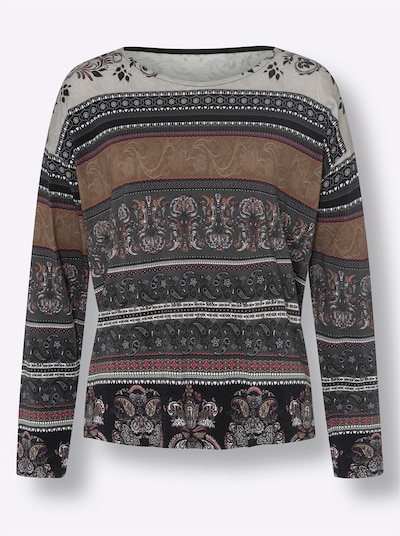 heine Shirt in braun / dunkelgrau / dunkelrot, Produktansicht