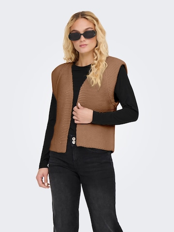 ONLY Knitted vest 'Loui' in Beige: front