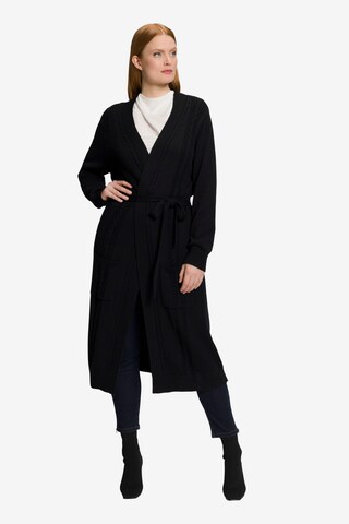 Ulla Popken Knit Cardigan in Black: front