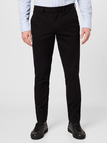 Coupe slim Pantalon chino 'Kaito' BOSS en noir : devant