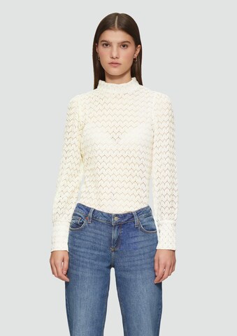 T-shirt QS en beige : devant