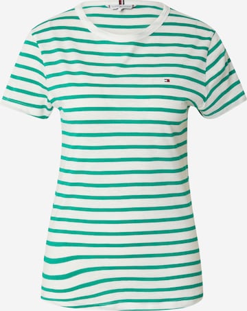 TOMMY HILFIGER Shirt '1985 Slim Slub' in Groen: voorkant