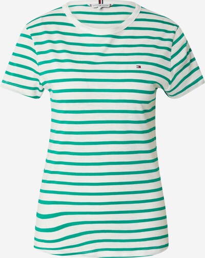 TOMMY HILFIGER T-Shirt in jade / weiß, Produktansicht