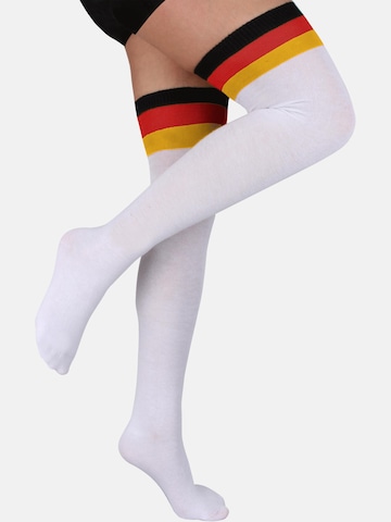 Chaussettes montantes 'Deutschland' normani en blanc