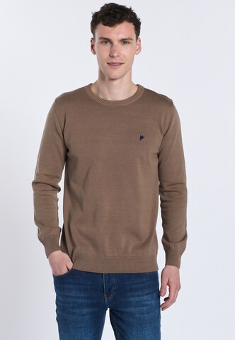 DENIM CULTURE - Pullover ' NARCISO ' em castanho: frente