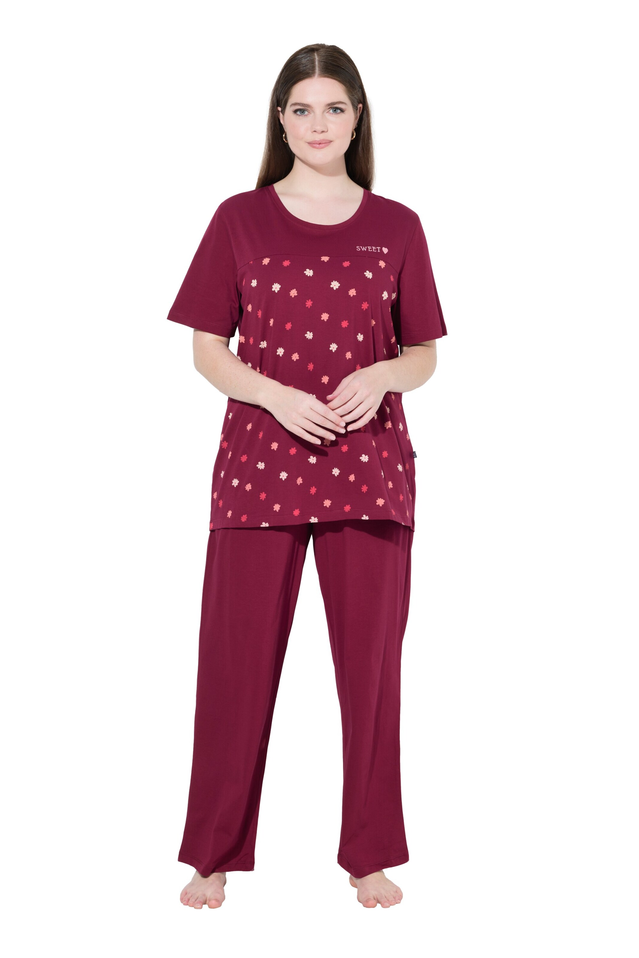 Ulla Popken Pyjama in Rood: voorkant