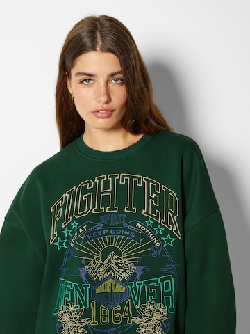 Sweat-shirt Bershka en vert