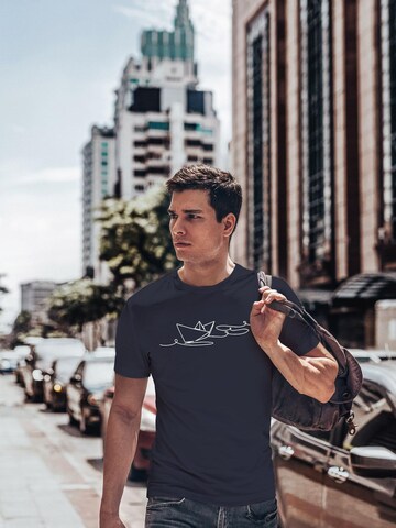 Neverless Shirt 'Paperschiff' in Blue