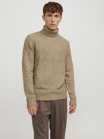 JACK & JONES Sweater 'Milo' in Beige: front