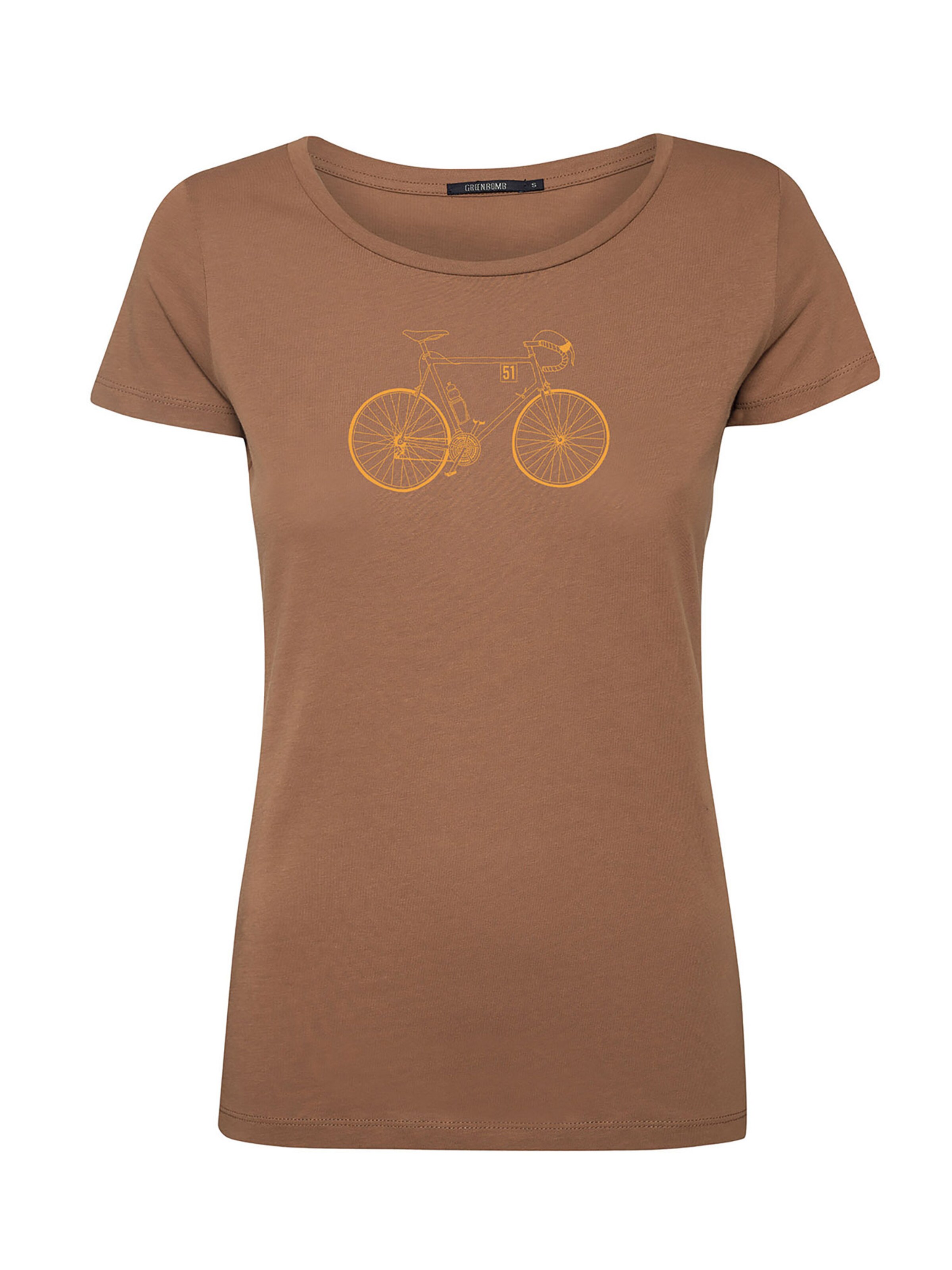 GREENBOMB Shirt 'Bike Classic' in Brown: front