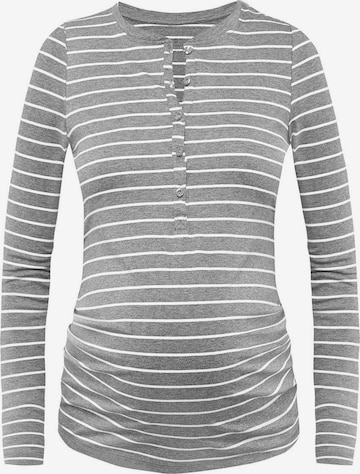 BELLYBUTTON Pyjama 'Umstandsschlafshirt' in Grau: Vorderseite