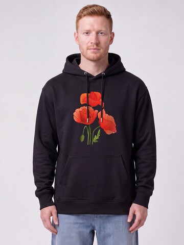 Sweat-shirt ' Poppy Flowers ' Watapparel en noir : devant