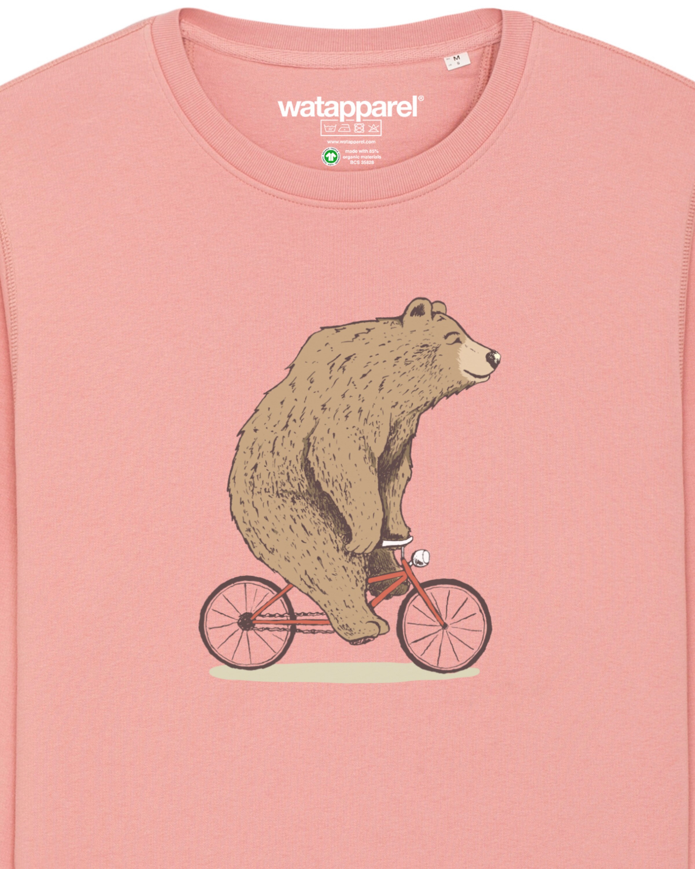 Watapparel Sweatshirt 'Fahrradbär' in Pink