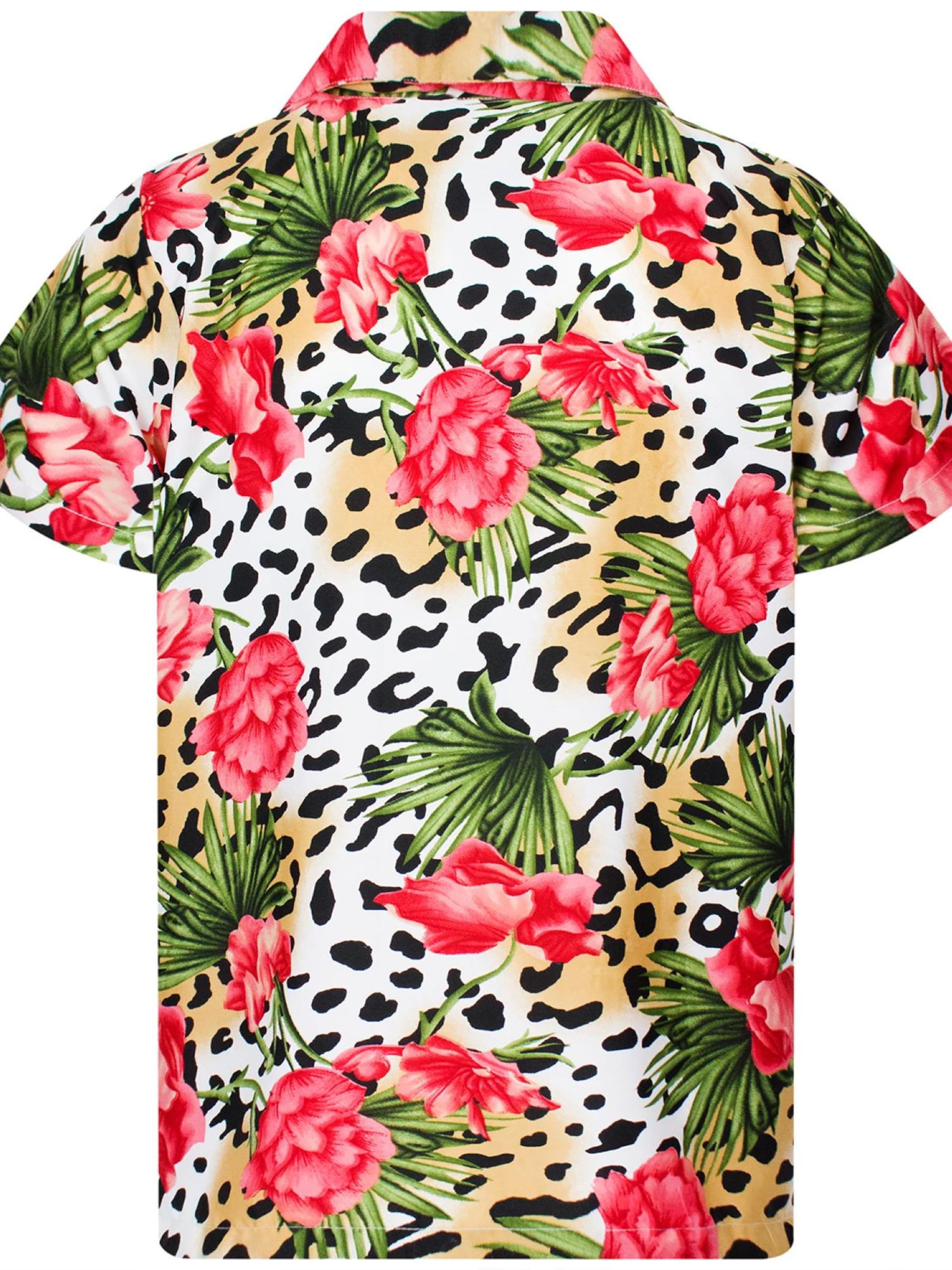 King Kameha Shirt 'Leopard Flowers'‌‌‌‌‌‌‌‌‌‌ in Beige