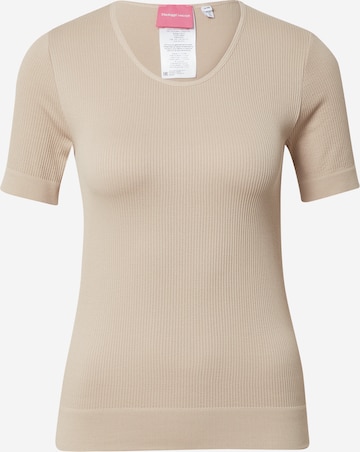 T-shirt The Jogg Concept en beige : devant