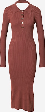 Warehouse Knitted dress in Brown: front