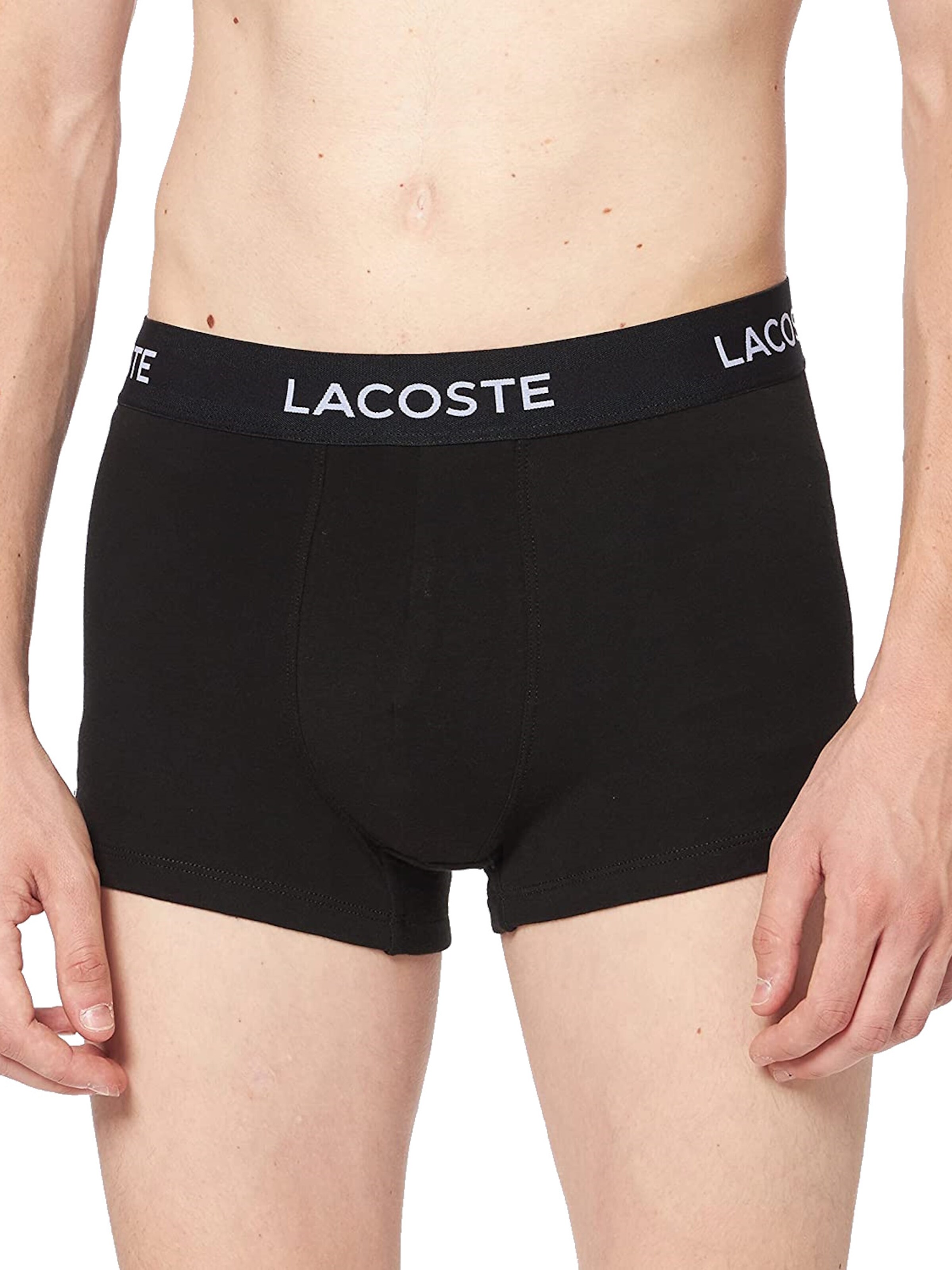 Boxers LACOSTE en noir : devant