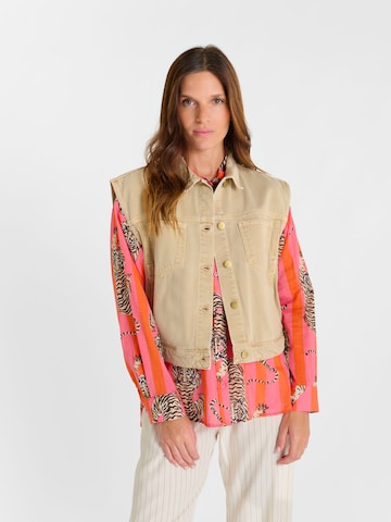 Veste mi-saison Le Temps Des Cerises en beige : devant