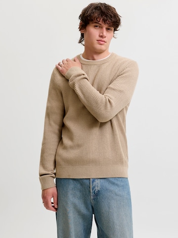 JACK & JONES Pullover 'JJPANNEL' in Braun: Vorderseite