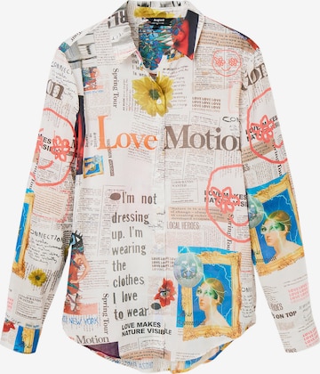 Desigual Blouse 'Newspaper' in White: front