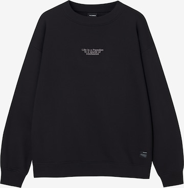 Pull&Bear Sweatshirt in Zwart: voorkant