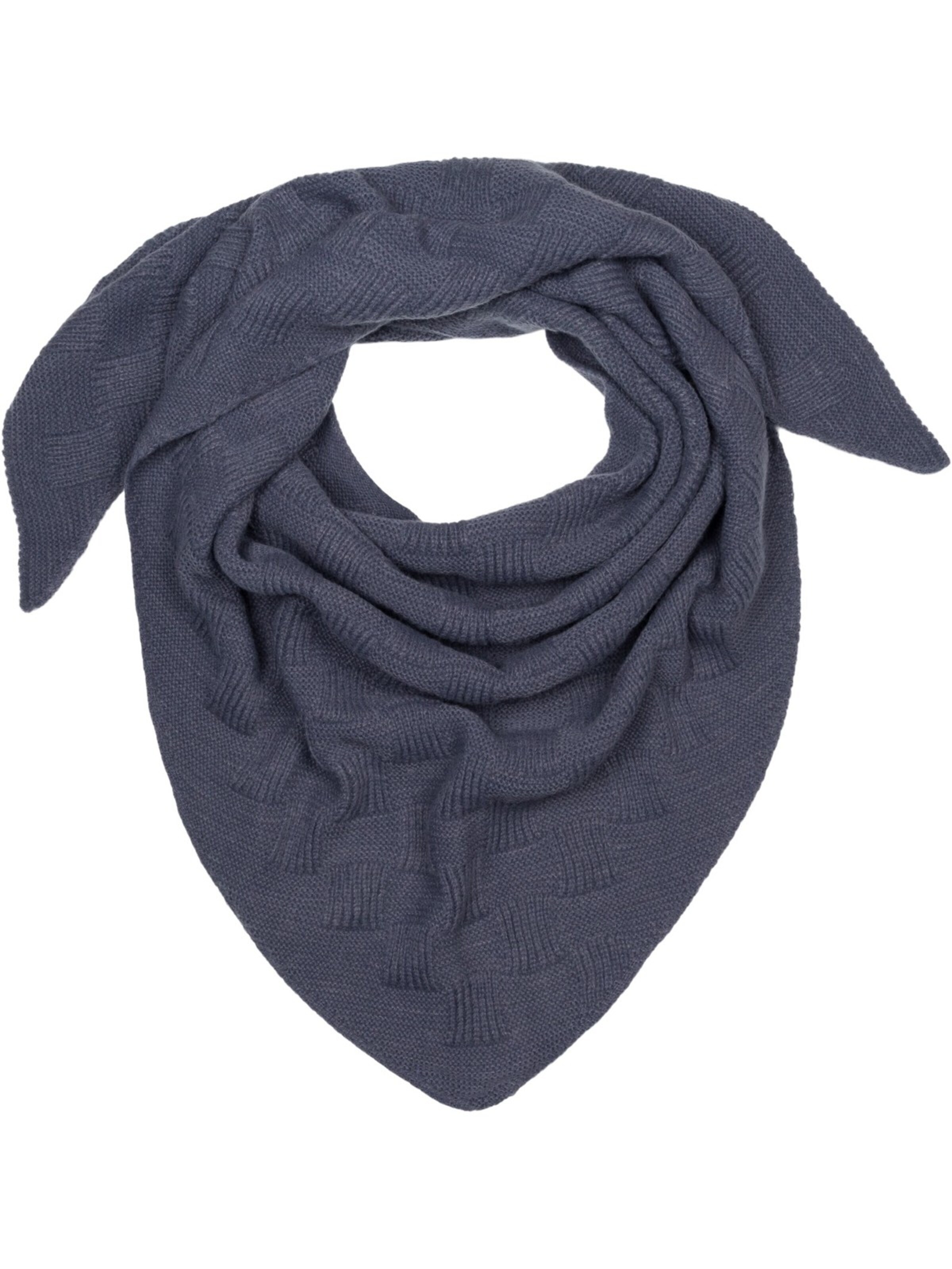 styleBREAKER Shawl 'Strick Dreiecktuch Schachbrett Strickmuster' in Grey: front