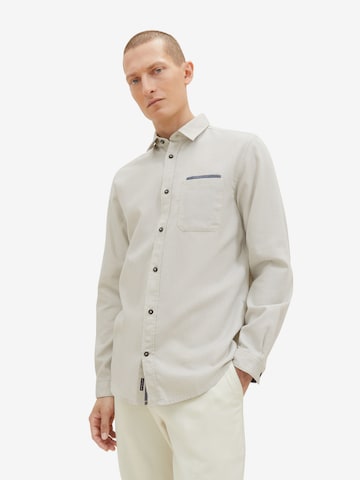 TOM TAILOR Regular Fit Skjorte i hvit: forside