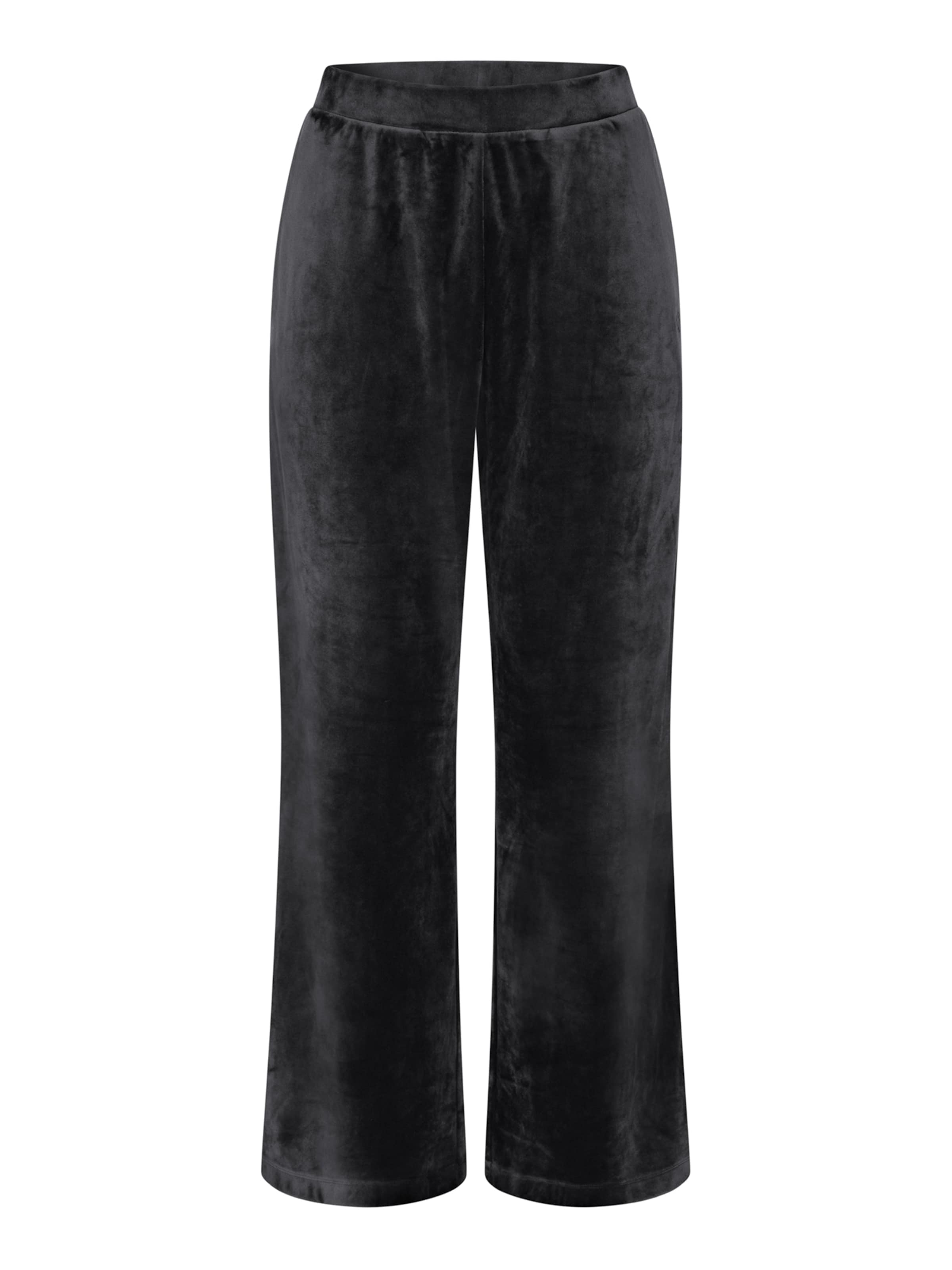 TRIUMPH - Calças de pijama ' Sensual Velour Wide Leg ' em preto: frente