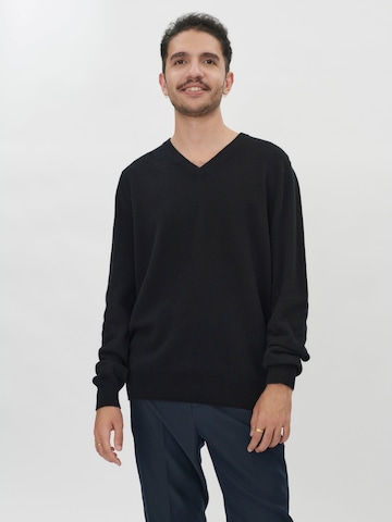 GOBI Cashmere - Jersey 'Men's Essential Cashmere V-Neck Sweater' en negro: frente