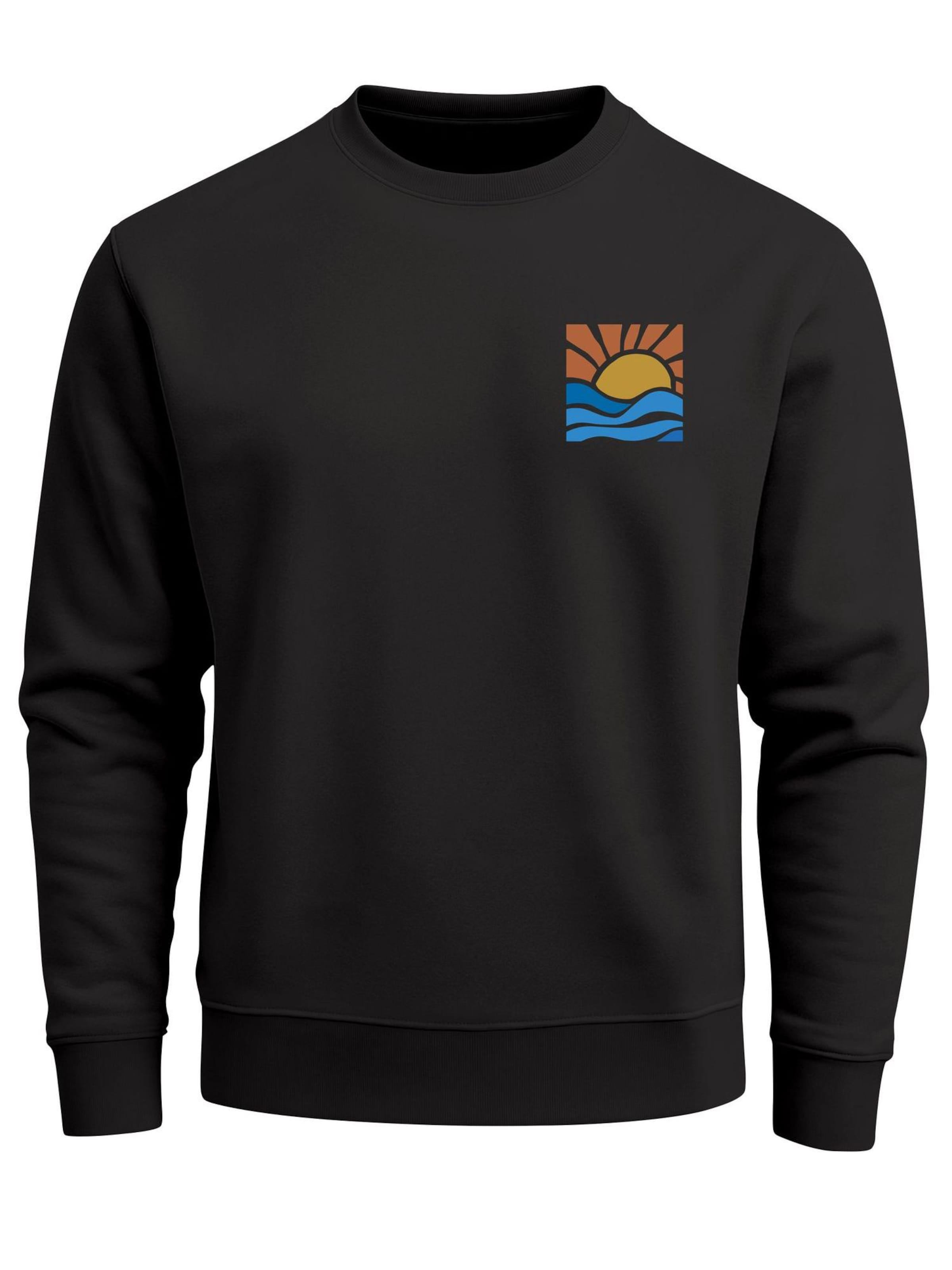 Neverless Sweatshirt 'Sun Wave Batch' in Black: front