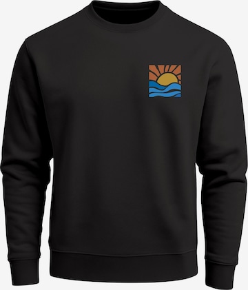 Neverless Sweatshirt 'Sun Wave Batch' in Black: front