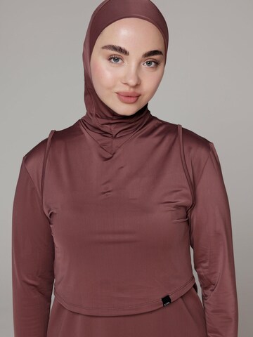 SIYA Swimwear T-shirt Badpak 'Hijab' in Lila: voorkant