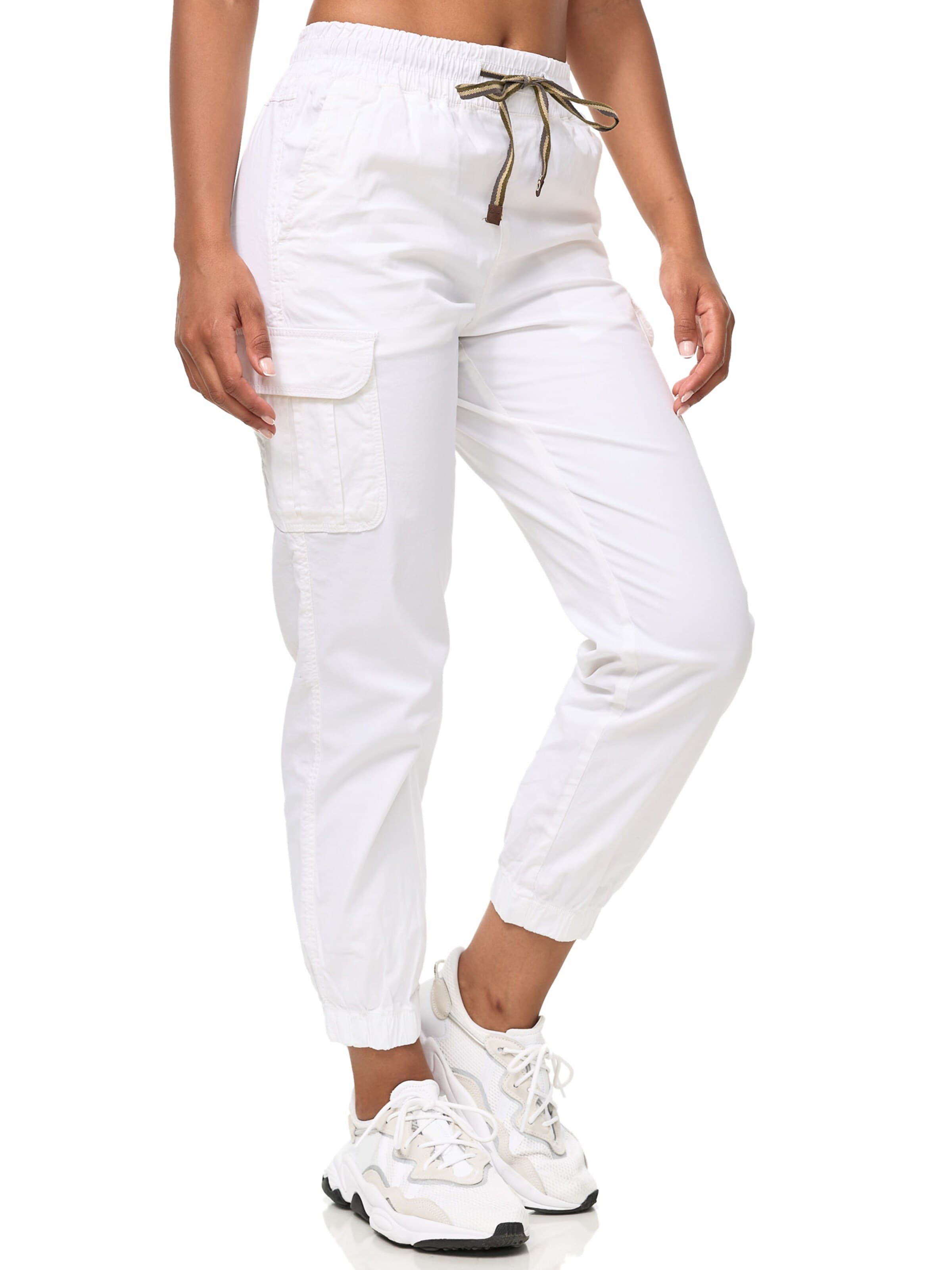 Tazzio - Tapered Pantalón cargo 'F600' en blanco