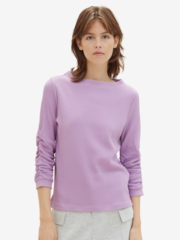 Sweat-shirt TOM TAILOR DENIM en violet : devant