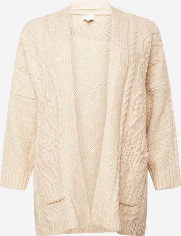 ONLY Carmakoma Strickjacke in Beige: predná strana