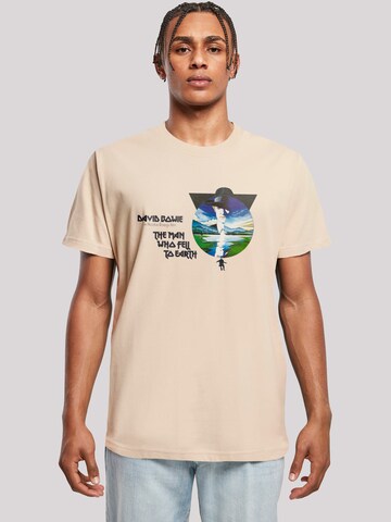 T-Shirt 'The Man Who Fell To Earth David Bowie' F4NT4STIC en beige : devant