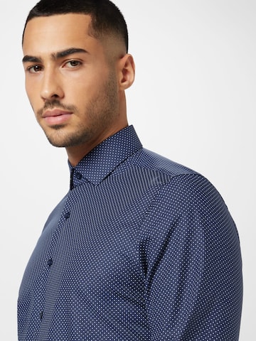 OLYMP - Ajuste estrecho Camisa de negocios en azul