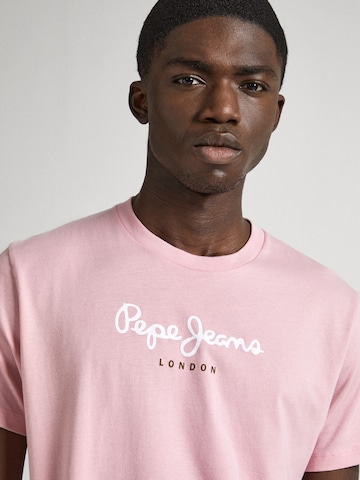Pepe Jeans Футболка 'EGGO' в Ярко-розовый