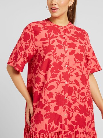 ONLY Carmakoma Платье-рубашка 'URANUS' в Красный