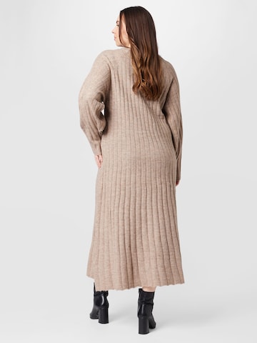 Gina Tricot Curve Knit dress 'Blanca' in Beige