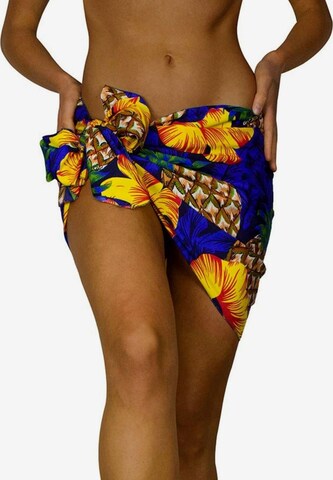 King Kameha Schal 'Pineapple Hibiscus' in Blau: Vorderseite