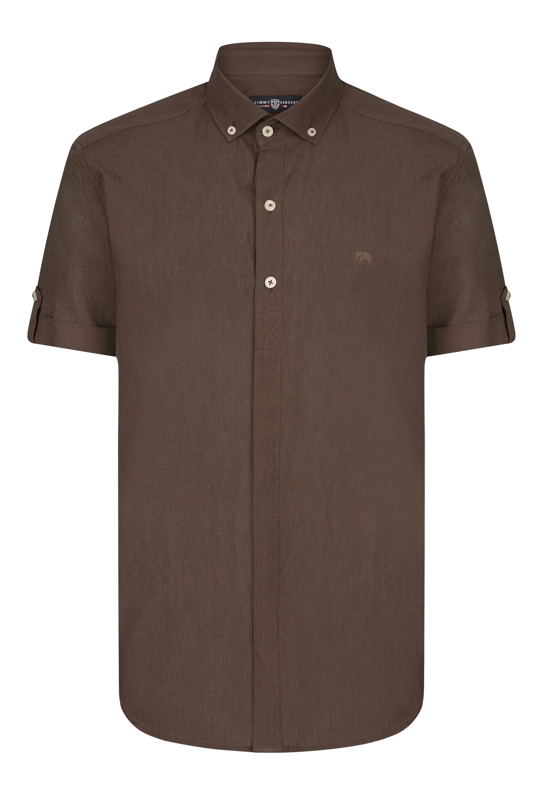 Jimmy Sanders Regular fit Button Up Shirt in Brown: front