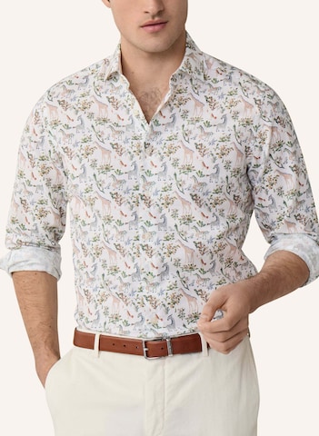 Hackett London Regular fit Overhemd 'Fauna' in Wit