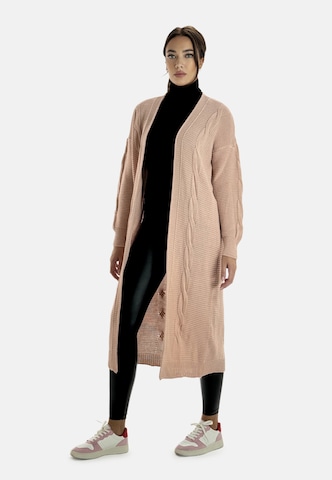 Elara Gebreid vest in Roze