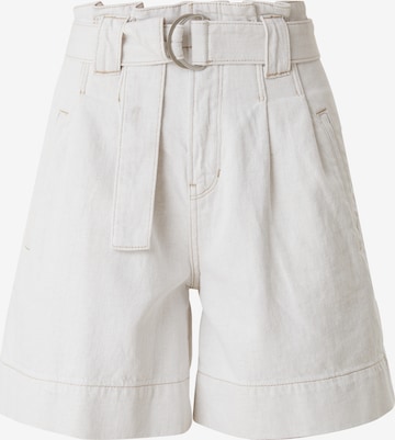 s.Oliver Zvonové kalhoty Kalhoty se sklady v pase – bílá: přední strana