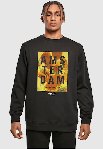 Merchcode Sweatshirt 'Apoh - Van Gogh Flowers' in Schwarz: predná strana